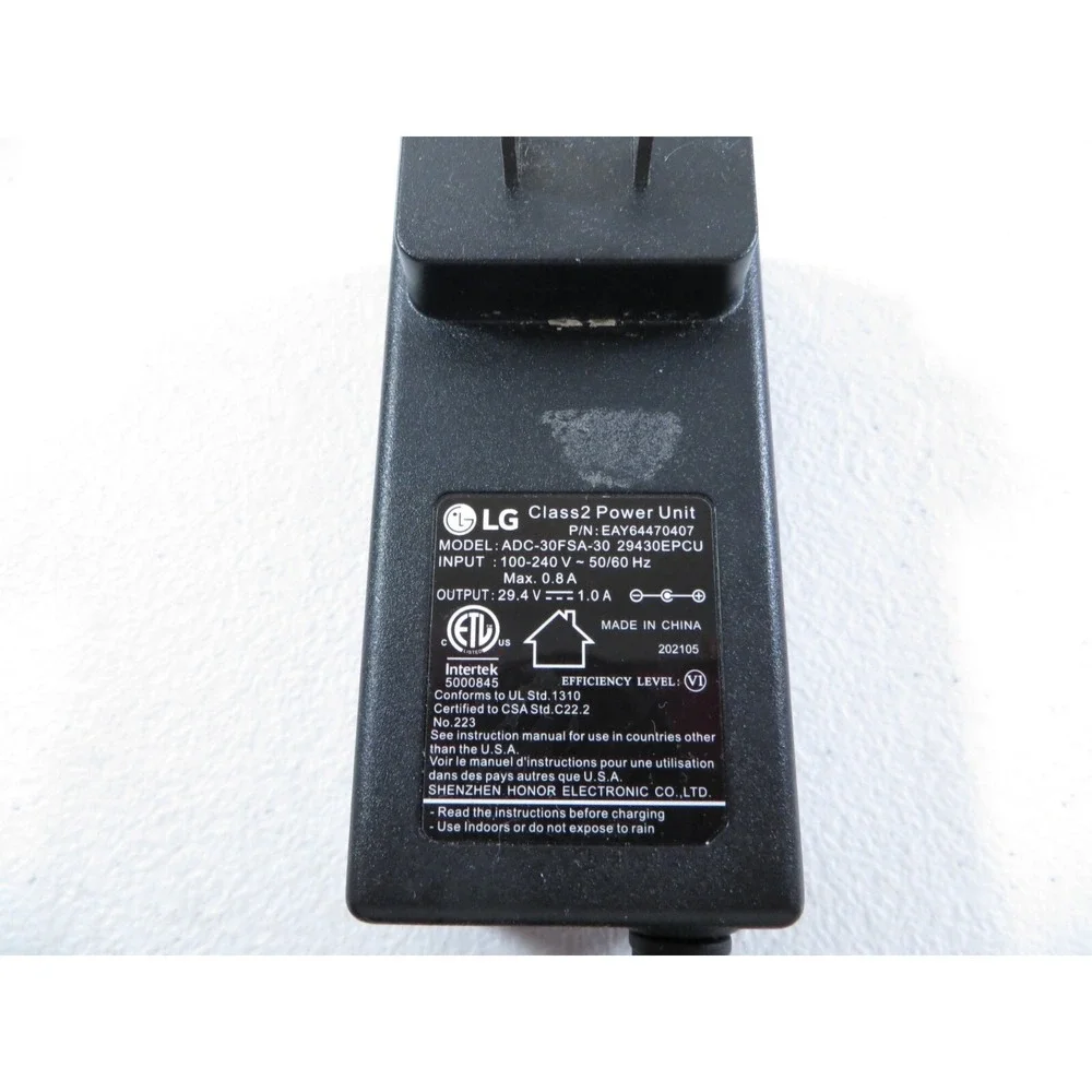 Genuine OEM LG CordZero ADC-30FSA-30 Vacuum Power‎ Adaptor Charger Cord